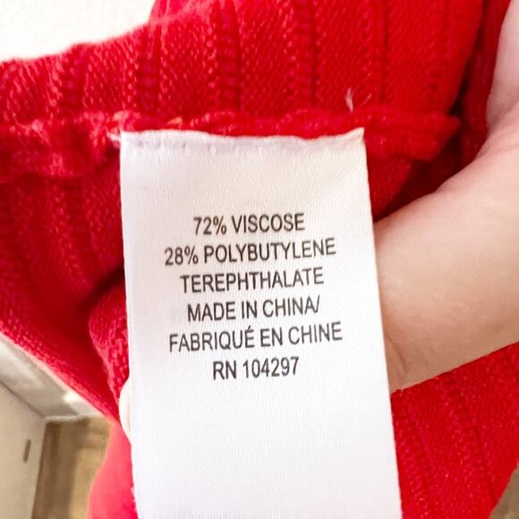 MILLY Red Textured Knit Off-The-Shoulder Flounce Knee Length Cocktail Dress M - Picture 3 of 9